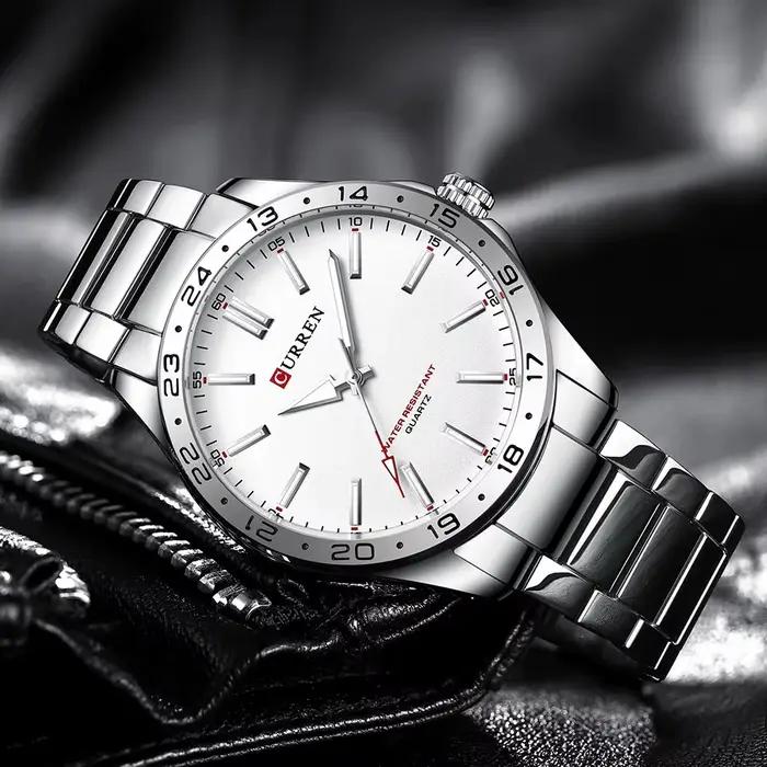 CURREN 8452 hommes montre à Quartz Ultra mince Simple Hodinky mode montre-bracelet en acier inoxydab