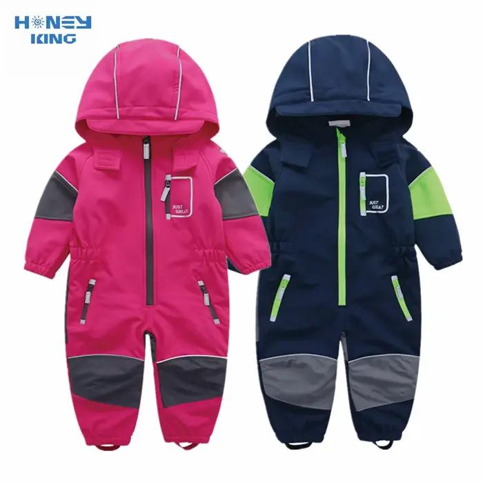 NEYKING-Salopette à capuche pour enfants, salopette softshell pour salle de bain, extérieur, barbote
