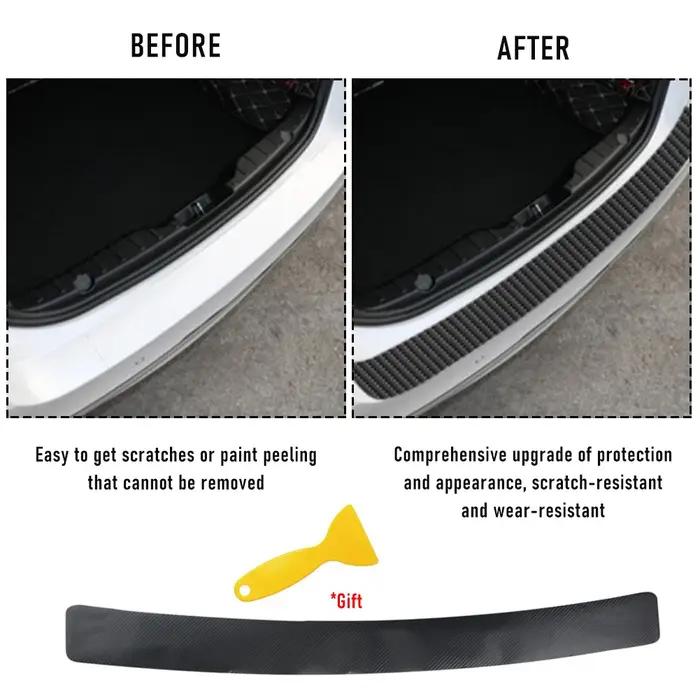Autocollant en Fiber de carbone pour pare-choc arrière de voiture, 90cm, tampon de Protection, couve
