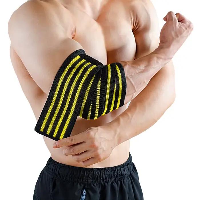Sangles élastiques réglables pour le coude destinées à la musculation fitness gym entraînement support et protection des coudes pour athlètes et personnes en remise en forme