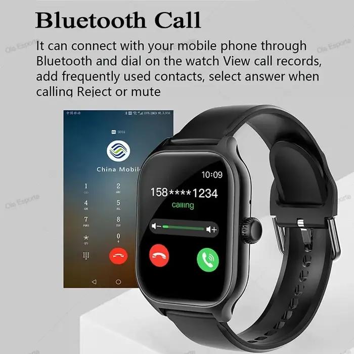 Montre intelligente 1.83 pouces HD compatible Android iOS appel message musique sport homme femme cadeau