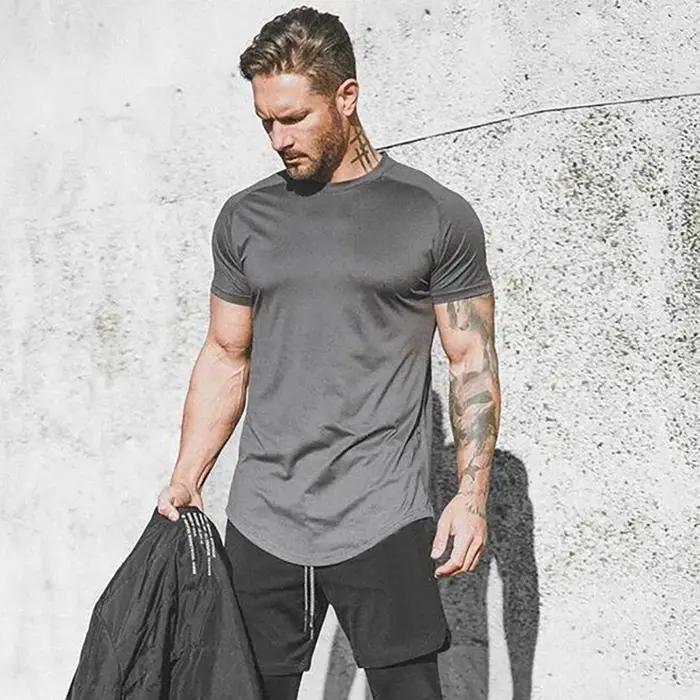 Chemises d'été à manches courtes en maille unie, séchage rapide, vêtements de gymnastique, Fitness,