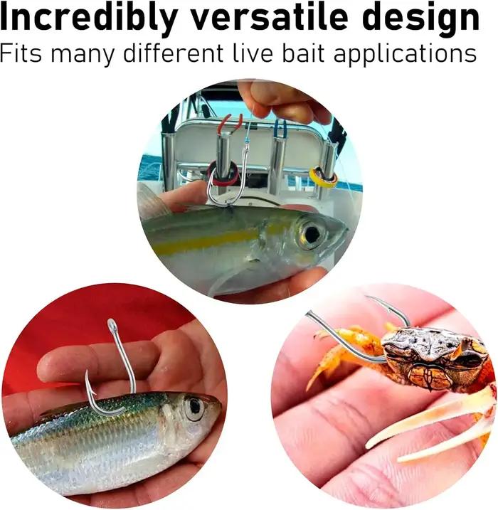 Hameçons de pêche 100-1000 pièces de boîte à hameçons ensemble eau salée eau douce acier à haute ten