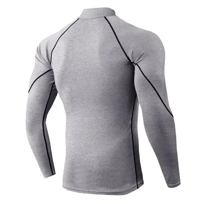 T-shirt compression hommes séchage rapide - Haut fitness musculation gym rashgard manches longues
