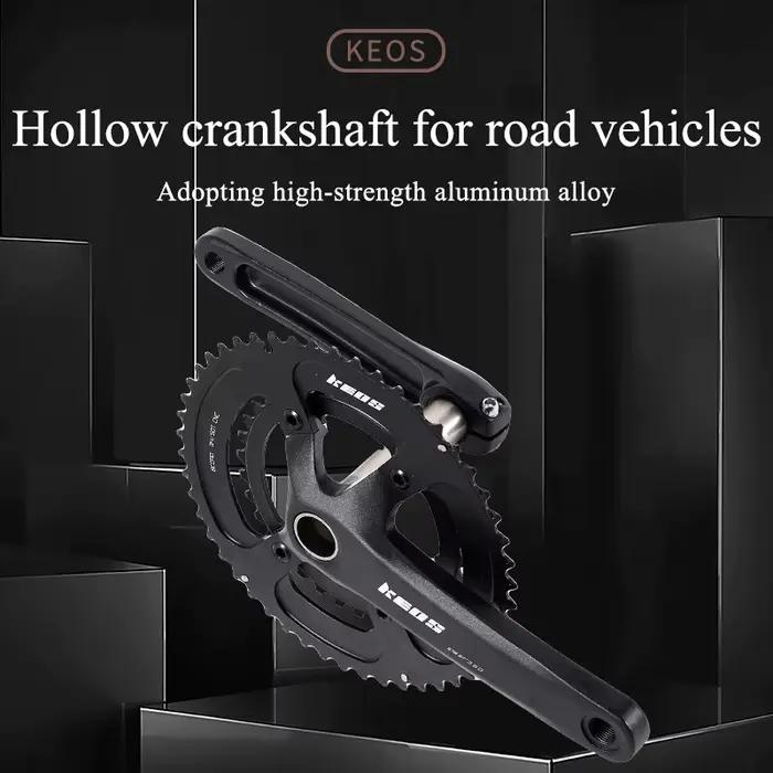 KEOS – pédalier de vélo de route 110BCD, en alliage d'aluminium, Double plateau 50/34TC, roue à chaî