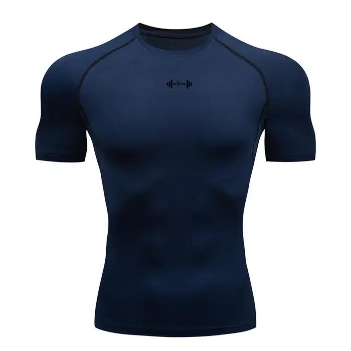 T-shirt de compression à manches courtes pour hommes - Sport Fitness Gym Jogging survêtement athlétique