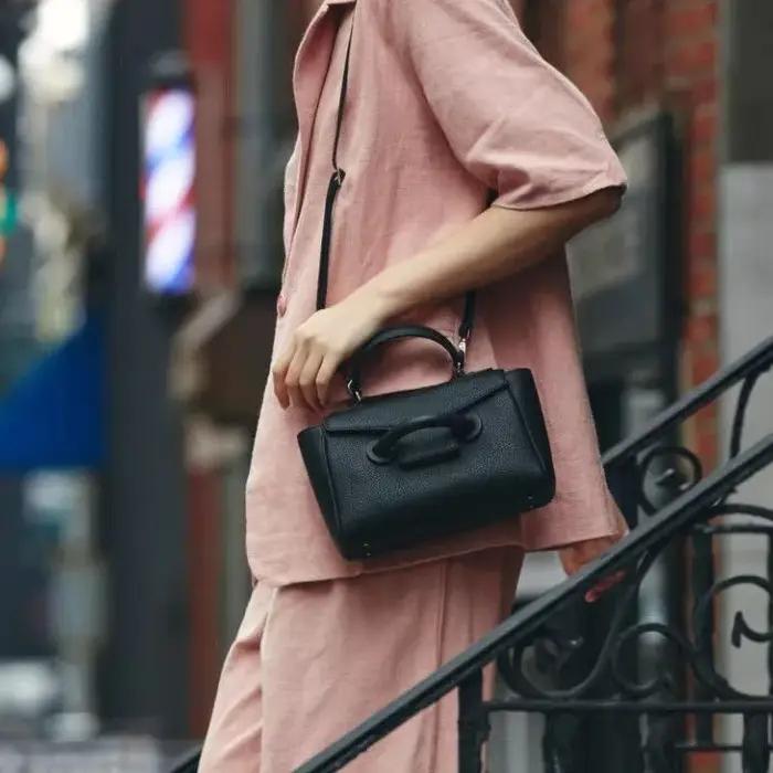Sac à main en cuir marron rétro pour femme, sac bandoulière en cuir véritable, sac élégant pour le b