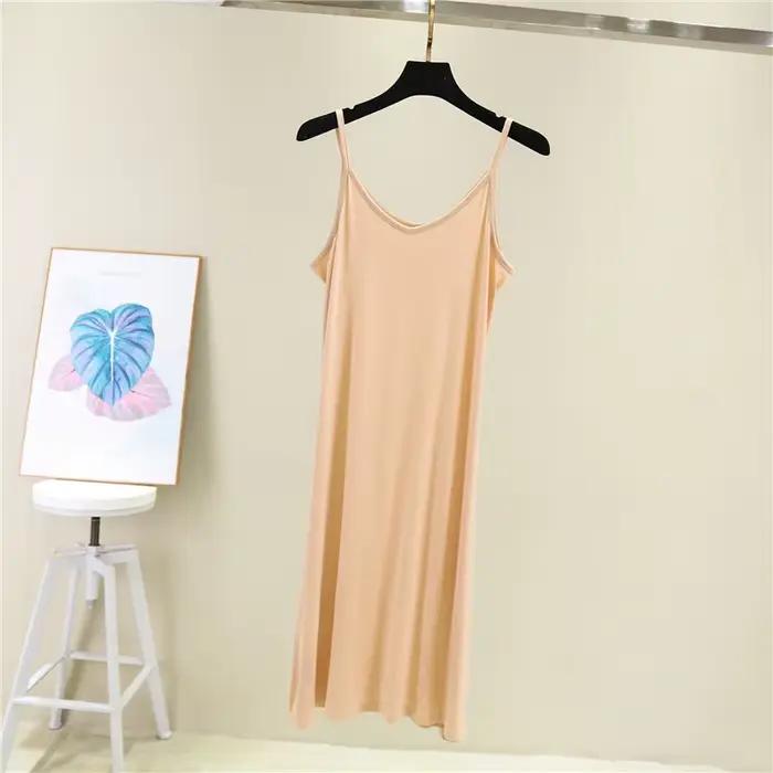 Printemps été 2024 femme débardeur robe décontracté Modal Sexy Camisole élastique femme maison robes