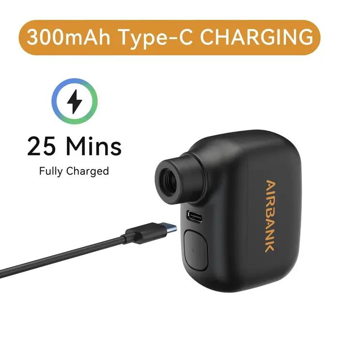 AIRBANK Mini pompe à vélo Portable gonfleur d'air Rechargeable 100PSI type-c accessoires de vélo pou