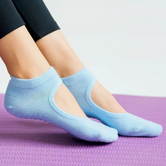 Chaussettes de Yoga pour femmes, de haute qualité, antidérapantes, respirantes, dos nu, Pilates, che