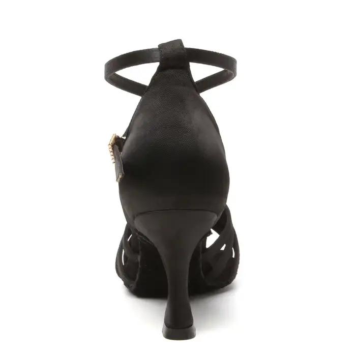 Chaussures de danse latine femme talons hauts - Tango et salon en daim, talons cubains confortables