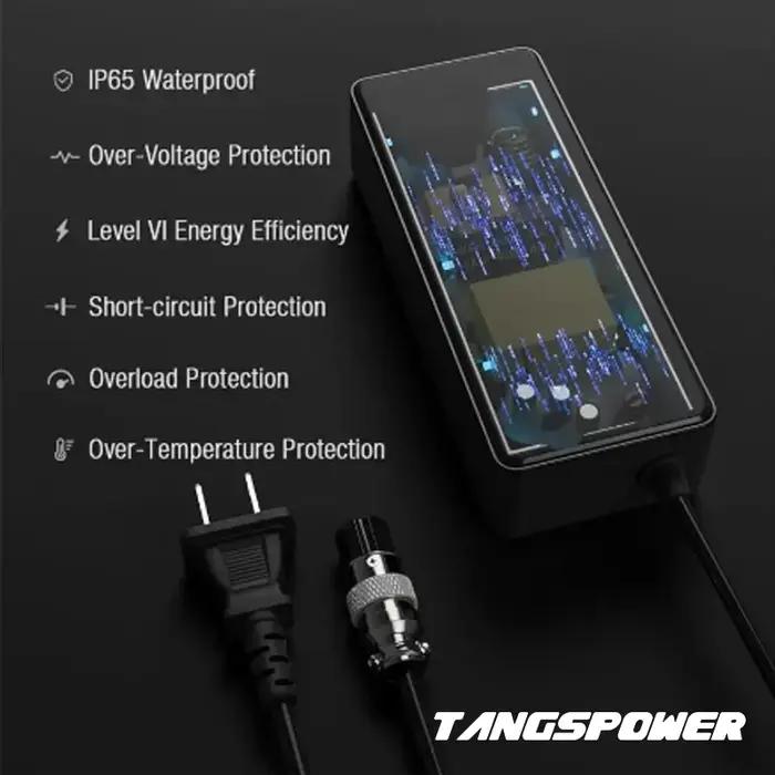 Chargeur de batterie au Lithium 67.2V 2A, 16S 60V, Li-ion, charge rapide intelligente, nouvelle expé