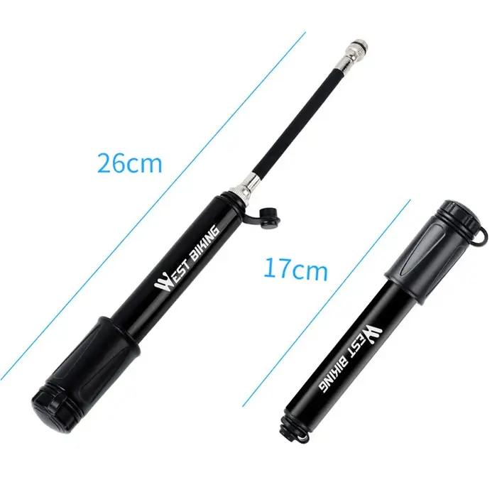 Mini pompe à air manuelle en alliage d'aluminium pour vélo de route et VTT avec valve Schrader Presta 100Psi occassions spéciales randonnées course cycliste