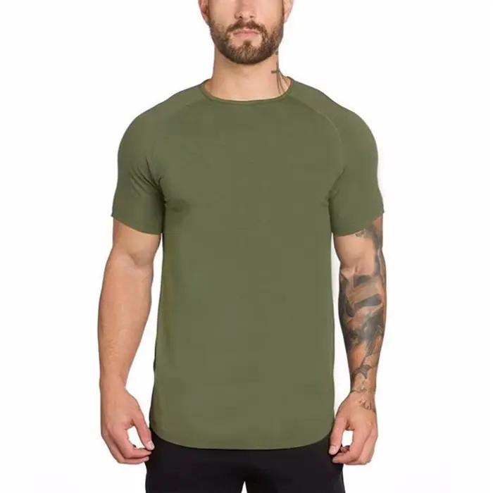 T-shirt à manches courtes et col en V pour homme, vêtement de marque, respirant, slim, de sport, de course, été