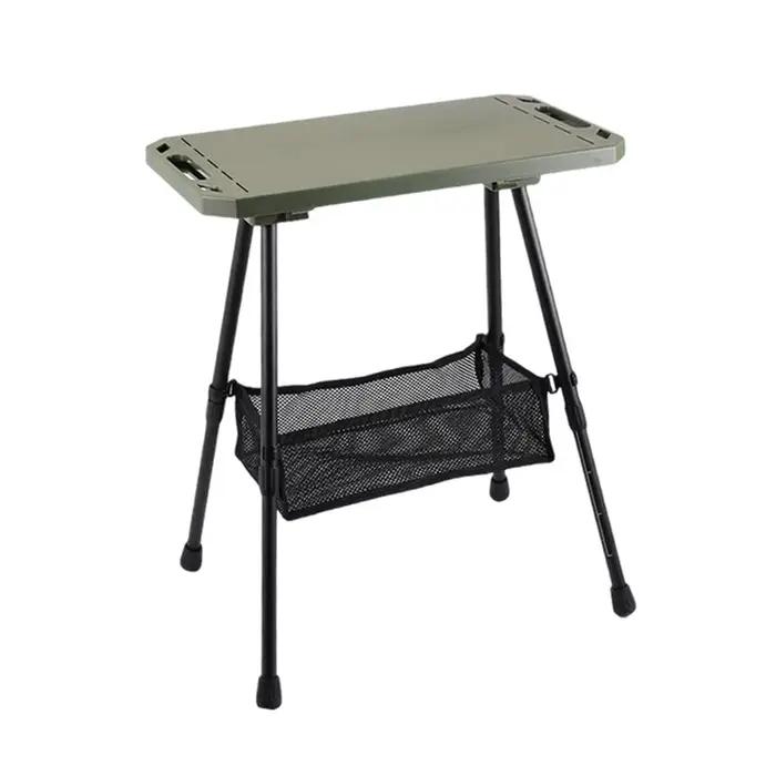 Table pliante pour Camping, hauteur réglable, Portable, légère, avec sac de transport, ustensiles de