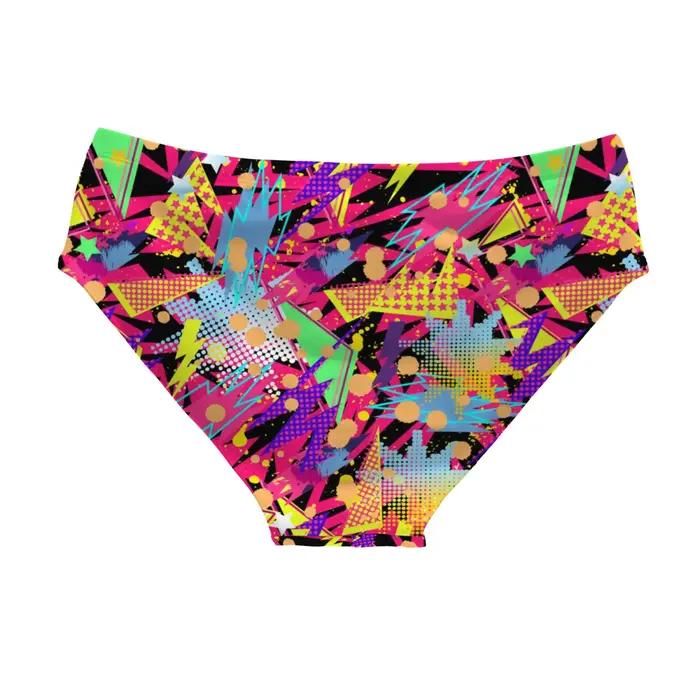 Maillot de bain néon abstrait géométrique pour hommes, slip élégant et sexy, extensible, confortable