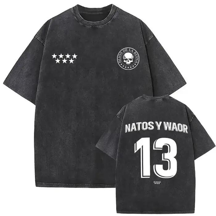 Lavé Vintage NATOS WAOR Hijos De La Ruina Logo Album Merch t-shirts hommes femmes Hip Hop gothique à