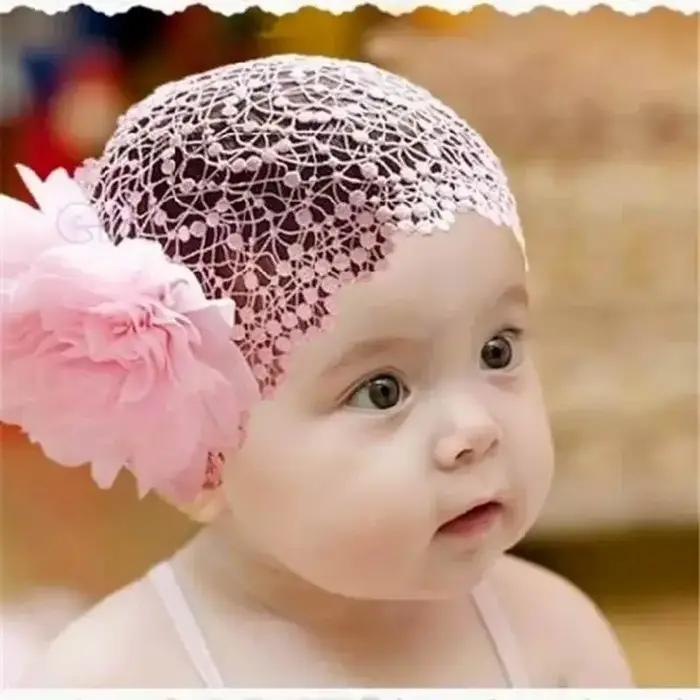 Joli bébé bandeau Turban fleur nouveau-né fille bandeaux élastique enfants enfant en bas âge bandeau