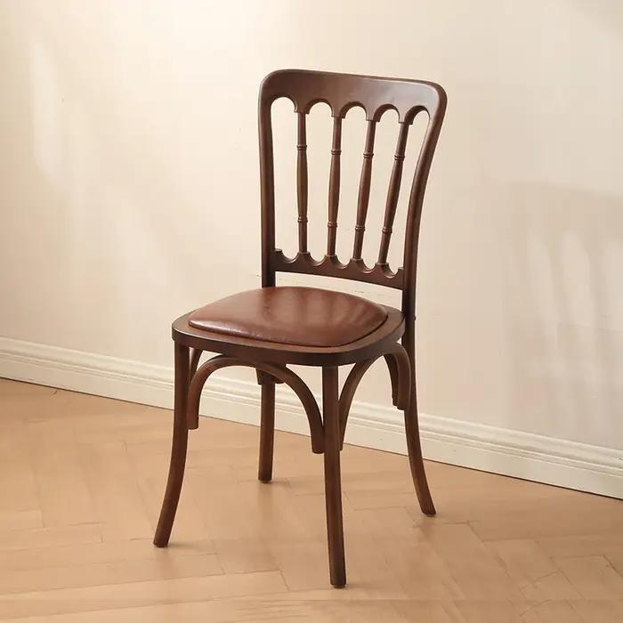 Chaise de salle à manger Napoléon vintage, siège tissé en rotin et bois massif, chaise d'appoint rét