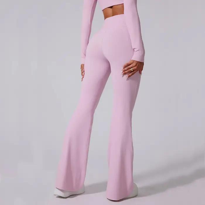 Femmes taille haute Leggings évasés Gym Fitness pantalons de Yoga entraînement course Sport Leggings