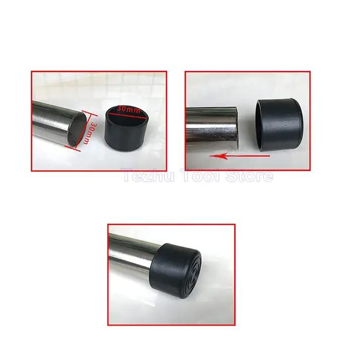Juste de protection ronde en caoutchouc souple PVC noir, manchon de tuyau, capuchon de tube, coussin