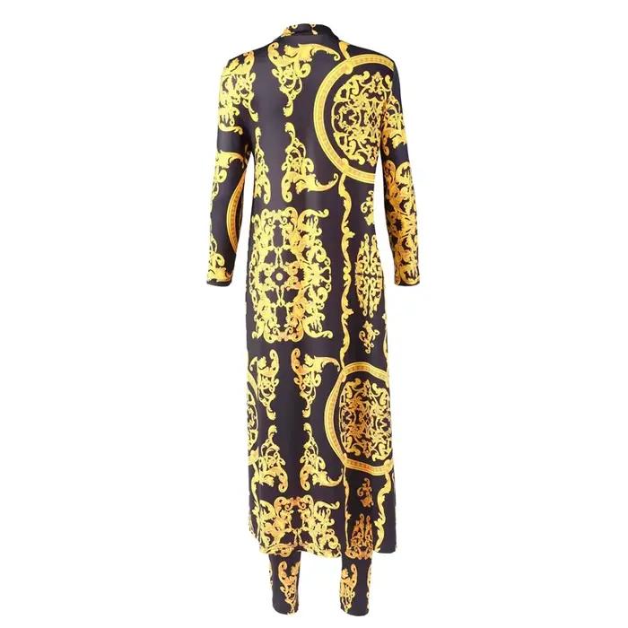 Survêtement sexy à manches longues pour femmes imprimé national X-Long survêtement manteau leggings skinny ensemble de deux pièces tenues de mode 2020