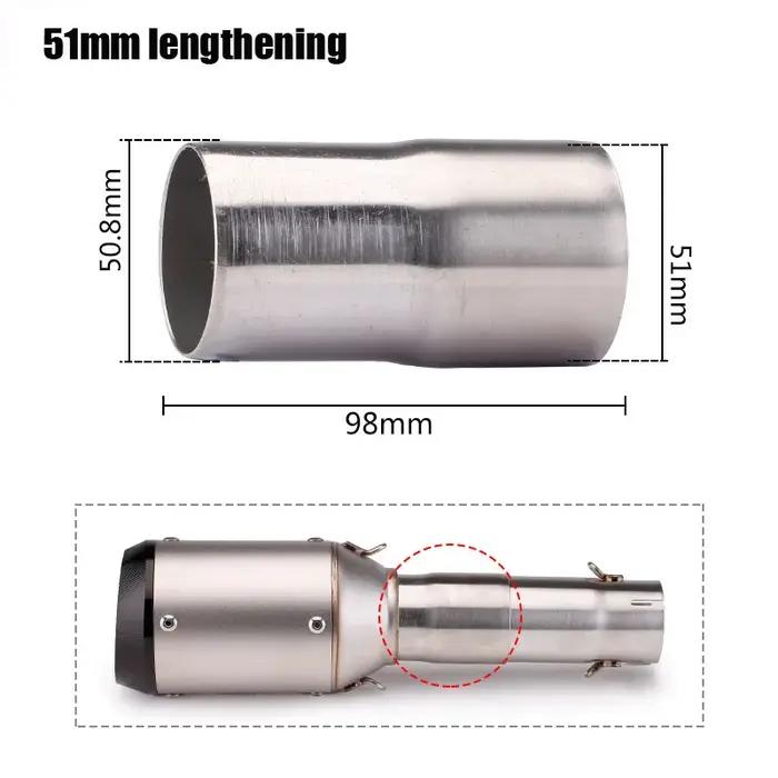 Adaptateur universel de silencieux d'échappement de moto, tuyau d'allongement de 51mm à 60mm 60mm à