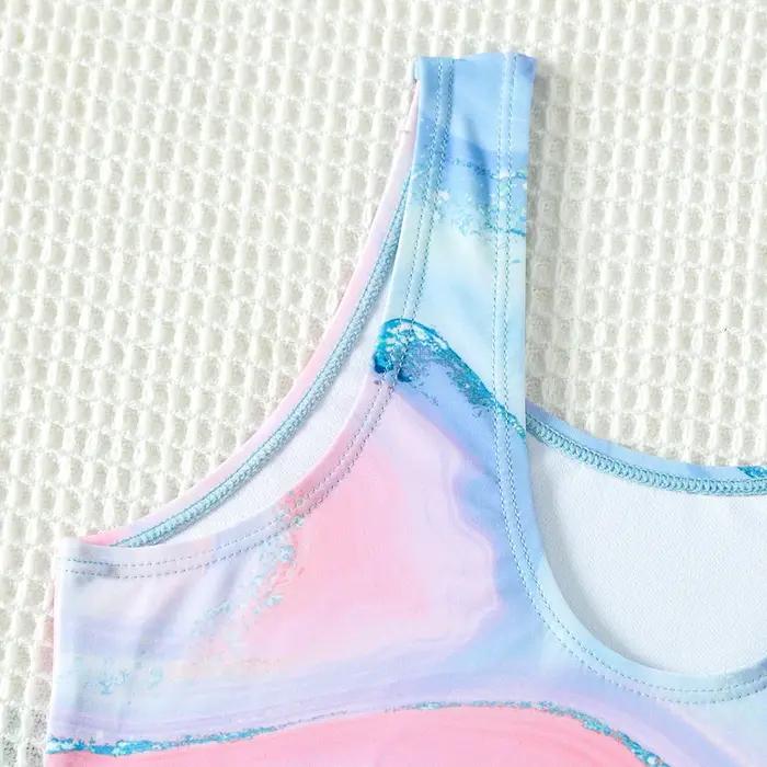Maillot de bain une pièce imprimé Tie-dye pour enfants, nouveau Design, pour adolescentes, maillots