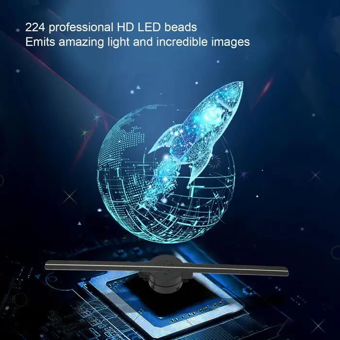 Ventilateur d'hologramme 3D, 16,5 ", 2000x224, WiFi, budgétaire 3D avec 224 perles lumineuses LED, a