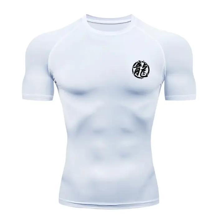 Chemise de compression à imprimé Dragon Rick pour hommes, maillots de base athlétiques, t-shirts à s