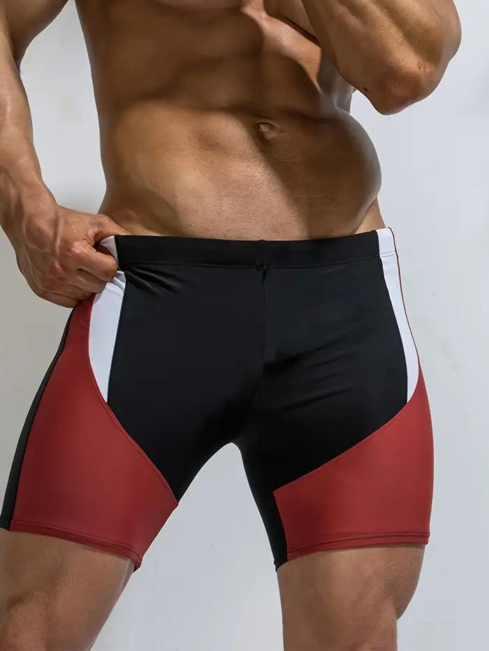 Maillot de bain contrasté pour hommes, natation sèche à cinq minutes de vitesse, épissage compétitif