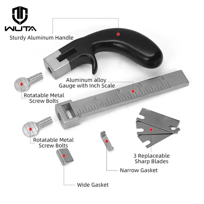 WUTA-Coupe-ceinture professionnel en cuir, outil de coupe à la main réglable avec 2 outils en cuir a