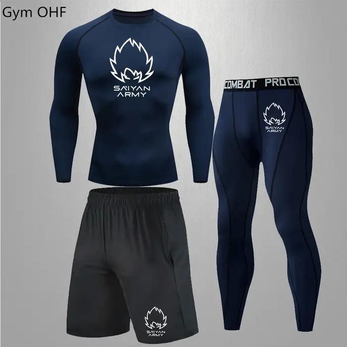 Goku Rashguard survêtement hommes survêtement ensembles pour hommes salle de sport Fitness course sé