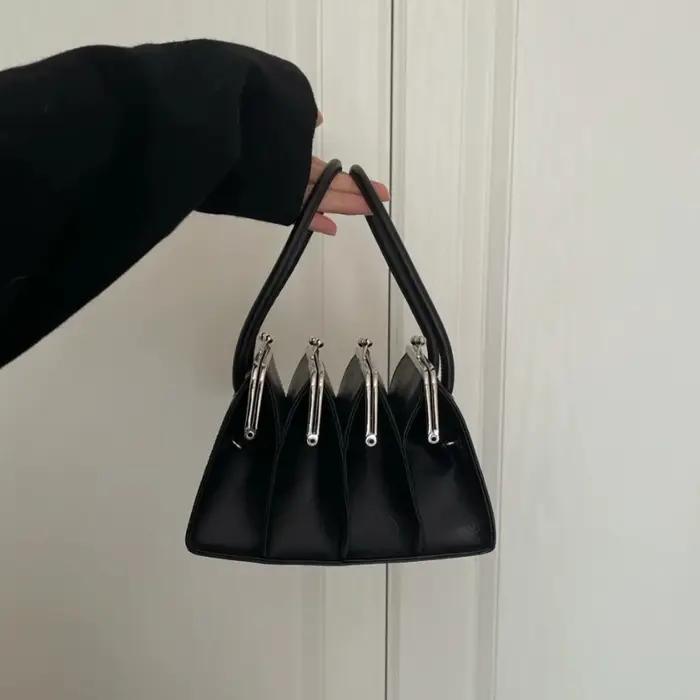 Sacs à main à clips multicouches pour femmes, sac à bandoulière design, marque originale, tendance,