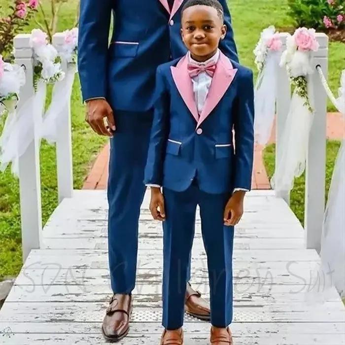 Costume deux pièces pour enfants, ensemble de mariage formel, mode, bouton unique, revers à pointe,