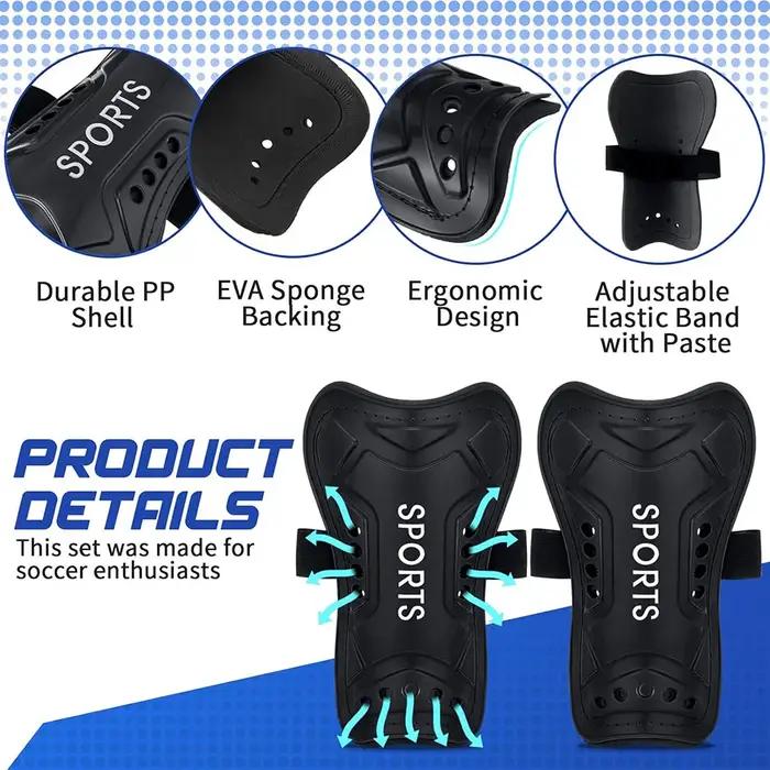 Loogdeel 2 paires de protège-tibia et chaussettes de football pour enfants en bas âge et jeunes, pro