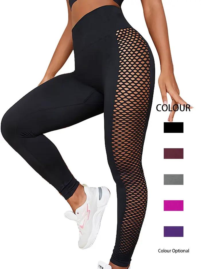Leggings de yoga pour femmes avec côtés creux - Taille haute et effet push-up