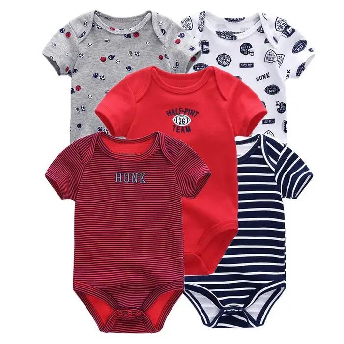 Kiddiezoom – body à manches courtes pour bébé garçon et fille, 5 pièces/lot, à la mode, avec dessin