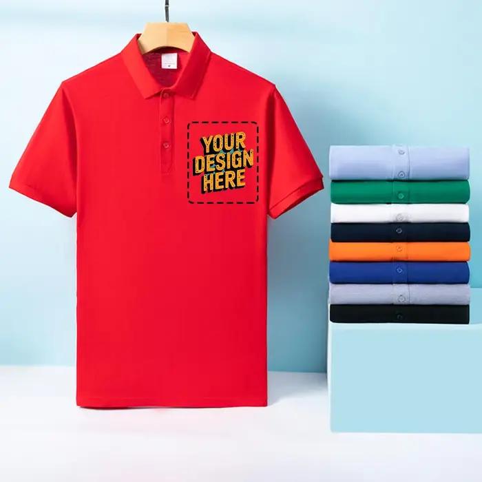 Polo de travail personnalisable en coton pour équipe, t-shirt à manches courtes, impression personnalisée pour occasions professionnelles et événements d'entreprise