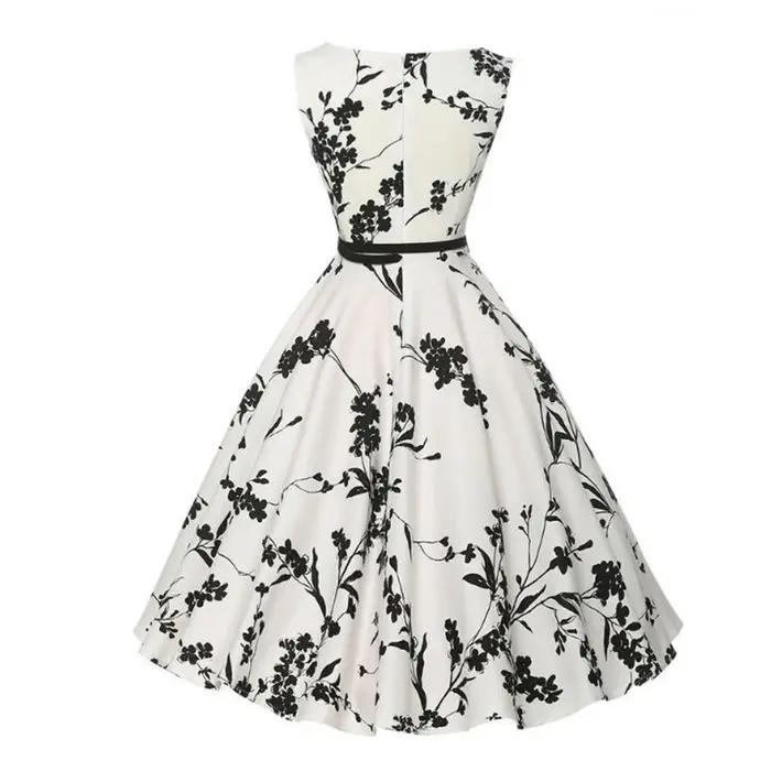 Robes d'été Robe vêtements Robe florale rétro Swing décontracté Vintage robes Rockabilly