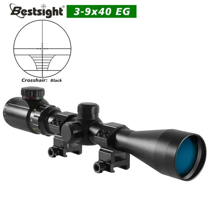 Lunette de chasse 3-9x40 avec illumination rouge ou verte, viseur optique avec montures, réticule Mi