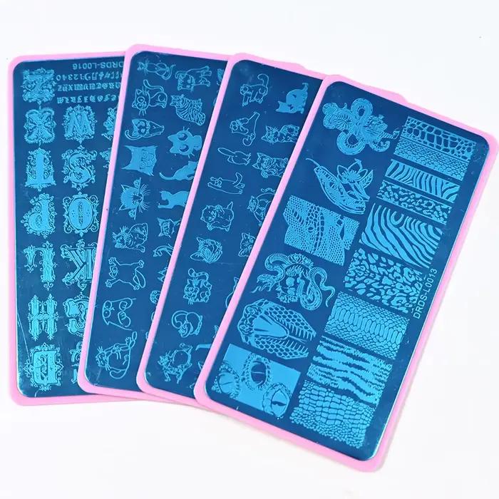 Plaques d'estampage pour ongles, motif d'écorce d'arbre, feuilles, Image de bain à remous, pochoir e