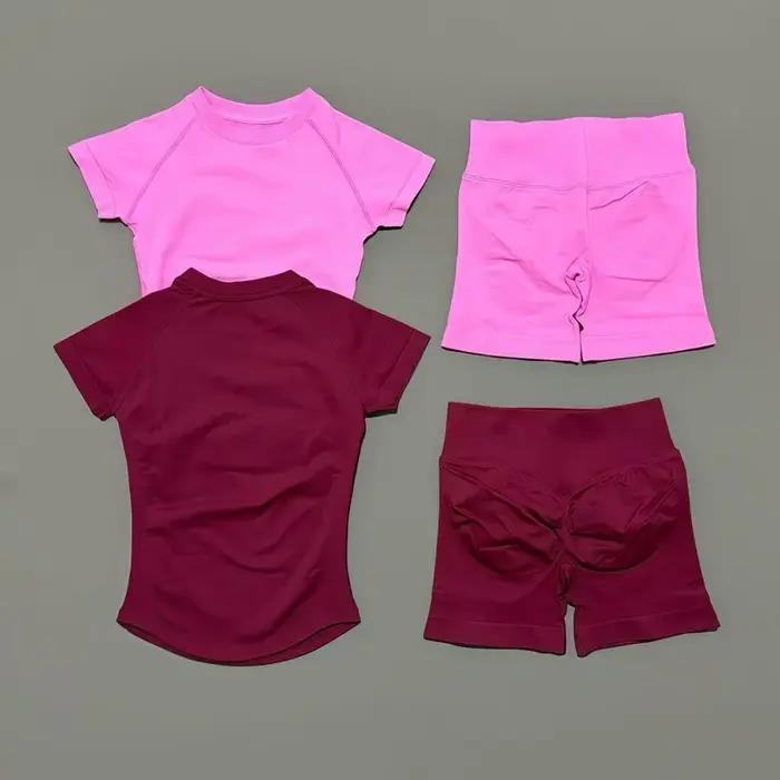 Ensemble de sport 2 pièces pour femme, ensemble de yoga, vêtements de sport sans couture, haut à man
