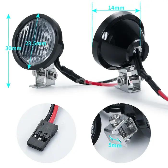 AXSPEED 1 Paire de Phares LED pour Voiture RC, Projecteurs pour TRX4 TRX6 Axial SCX10 Wraith 1/10 Pi