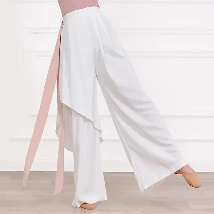 Pantalon jambes larges en mousseline de soie - Pantalon d'été taille haute style Y2K coréen