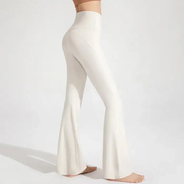 Nu taille haute cintrée hanche levage Fitness exercice élastique cloche bas pantalon femmes décontra