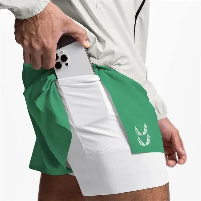 NOUVEAUX Shorts de sport Hommes 2 en 1 Shorts à double pont Pantalons de survêtement d'été en plein