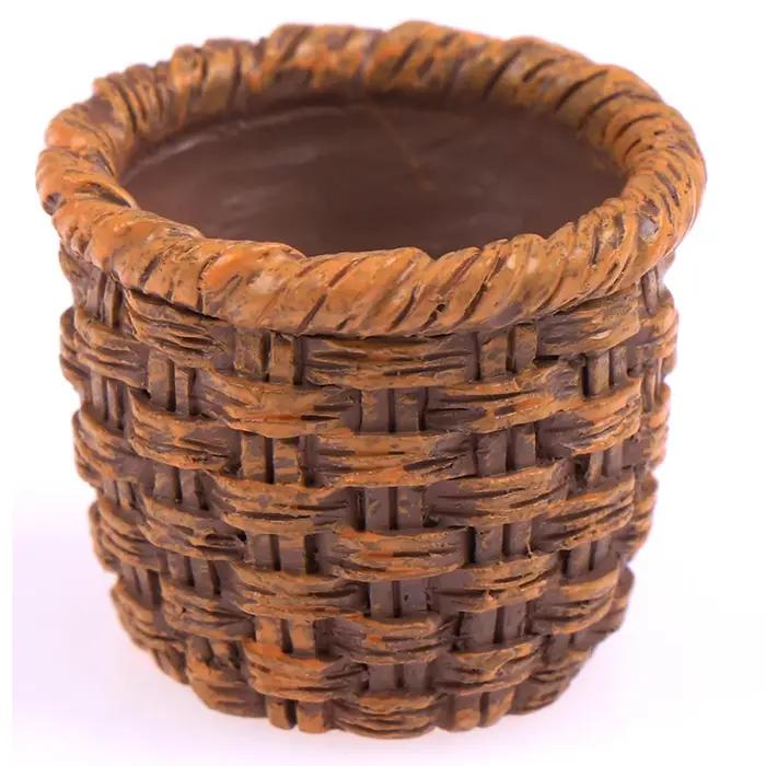 Mini panier de rangement des aliments et légumes tissé à la main, maison de courses mignonnes, cadre