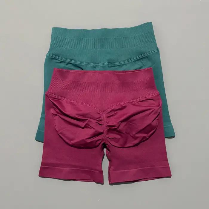 Short de sport pour femmes, short de motard, Fitness, taille haute et serrage de la taille, short de