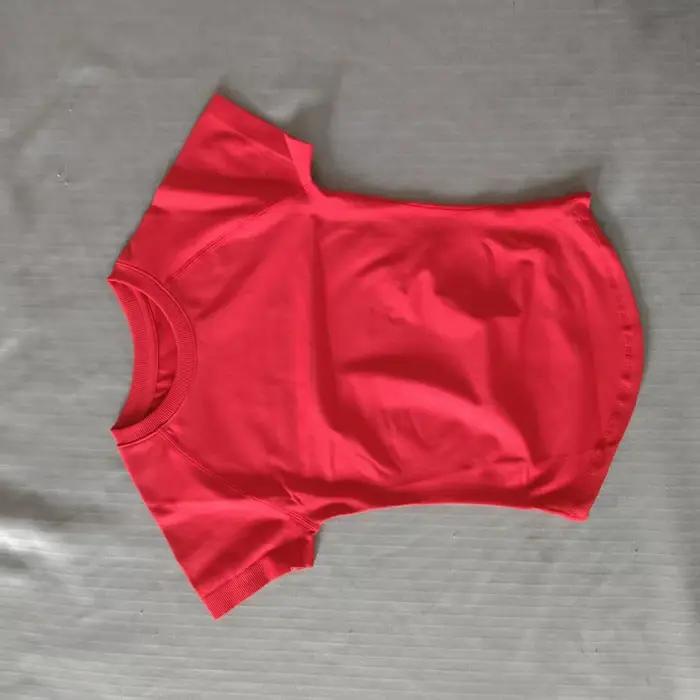 Haut de sport à manches courtes D LOGO Impact, vêtement de yoga sans couture, t-shirt de fitness pou